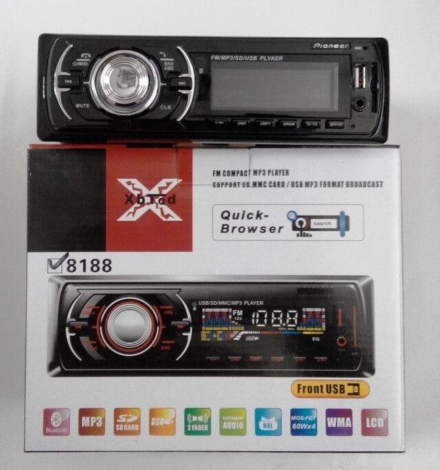 Автомагнітола Pioneer8188 з Bluetooth MP3/SD/USB Нова Наявність від компанії Artiv - Інтернет-магазин - фото 1