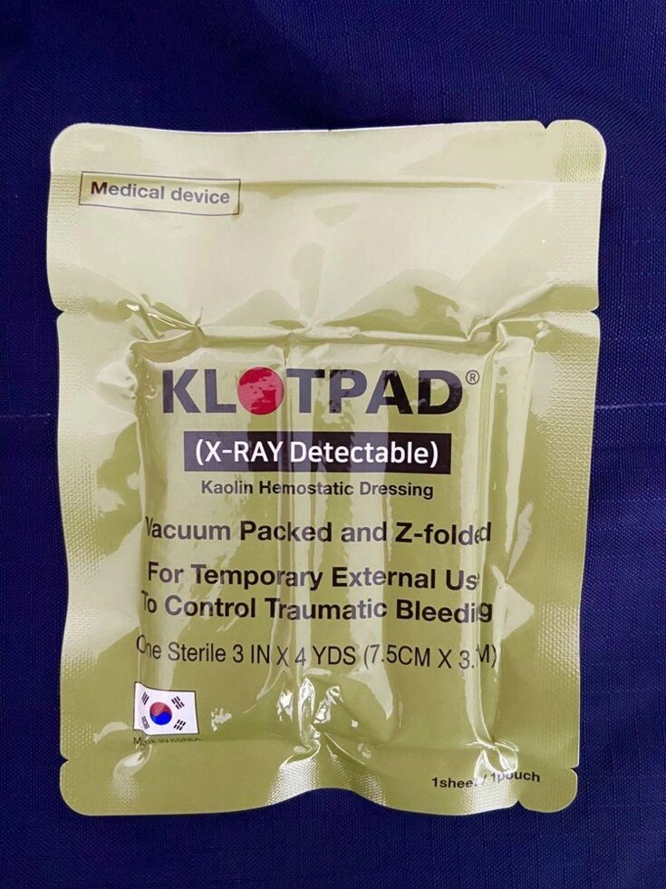Бінт гемостатичний кровоспинний Klotpad (Combat gauze) від компанії Artiv - Інтернет-магазин - фото 1