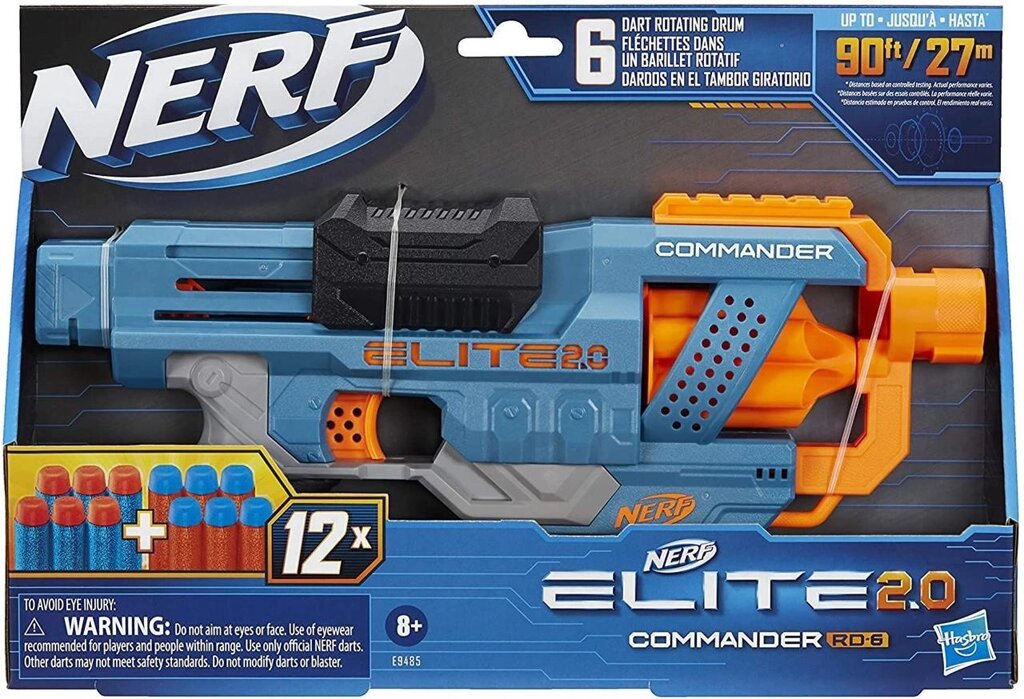 Бластер Nerf Elite 2.0 Commander RD-6 Нерф Коммандер, 12 стріл від компанії Artiv - Інтернет-магазин - фото 1