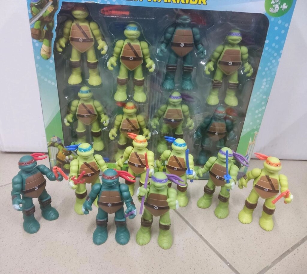 Черепашки ніндзя: Набір фігурок із 8 Черепашок 8-10 см Ninja Turtles від компанії Artiv - Інтернет-магазин - фото 1