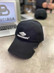 Чорна кепка Balenciaga кепка з вишивкою Баленсіага бейсболка gu580