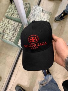 Чорна кепка Баленсіага кепка з вишивкою Balenciaga чорна кепка gu440