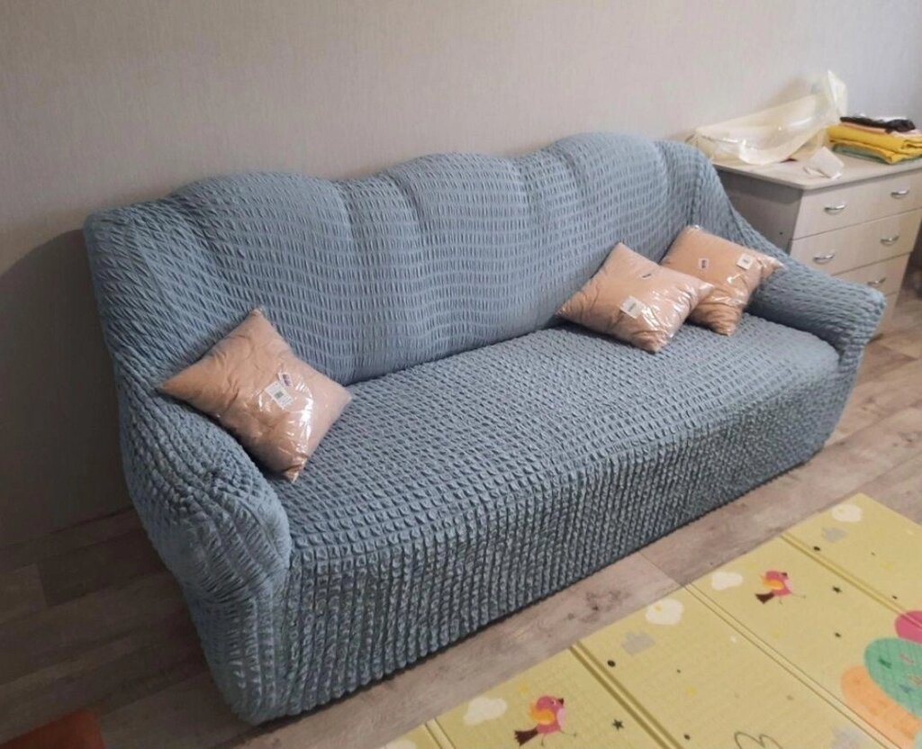 Чохол на диван натяжний без оборки та рюшів жниварка Concordia від компанії Artiv - Інтернет-магазин - фото 1