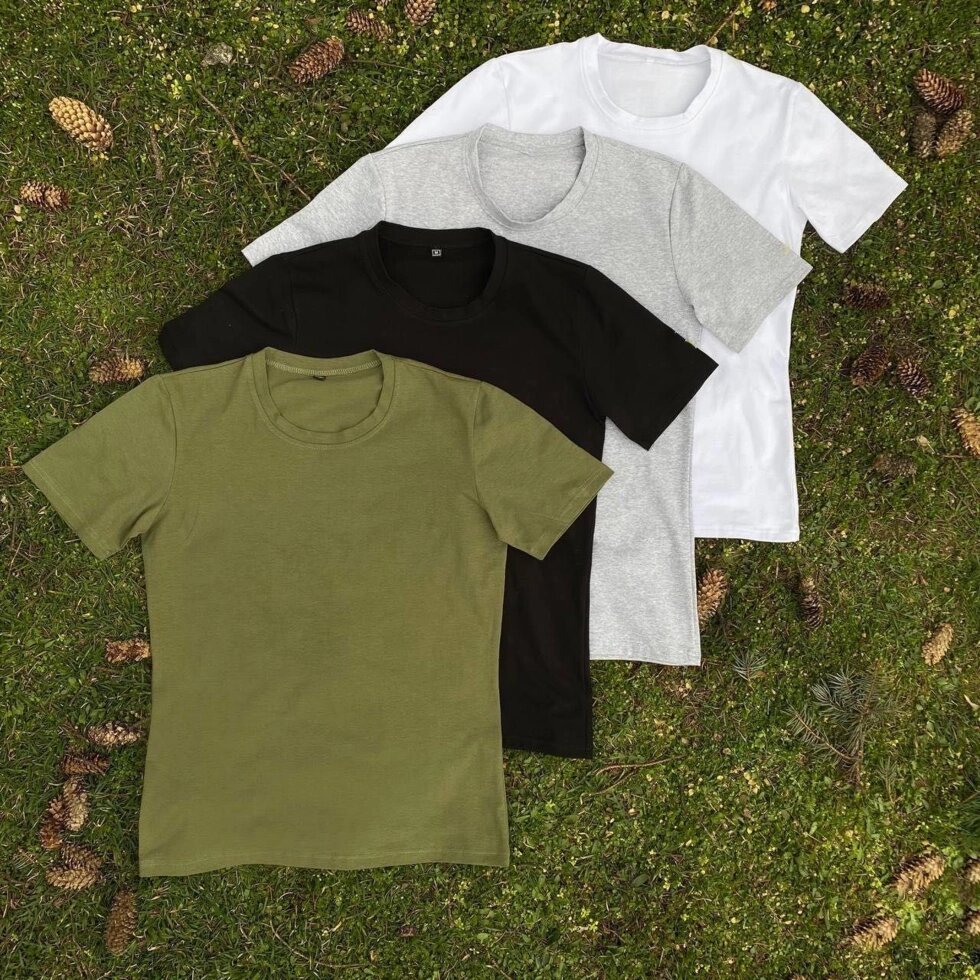 Чоловічі базові футболки – 4 кольори. В наявності Розміри S, M, L, XL, XXL від компанії Artiv - Інтернет-магазин - фото 1