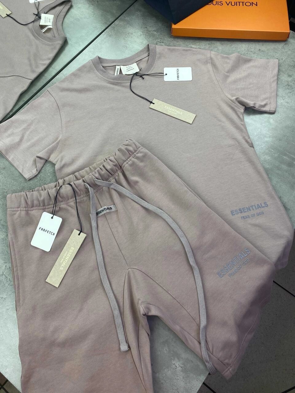 Чоловічий бежевий літній костюм Essentials кофта штани Есеншс sp097 від компанії Artiv - Інтернет-магазин - фото 1
