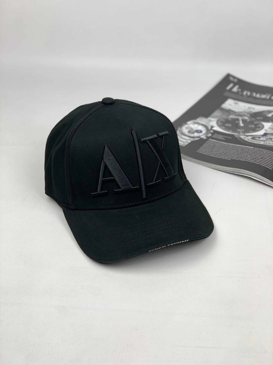 Чорна кепка Armani кепка з вишивкою Армані чорна кепка AX gu458 від компанії Artiv - Інтернет-магазин - фото 1