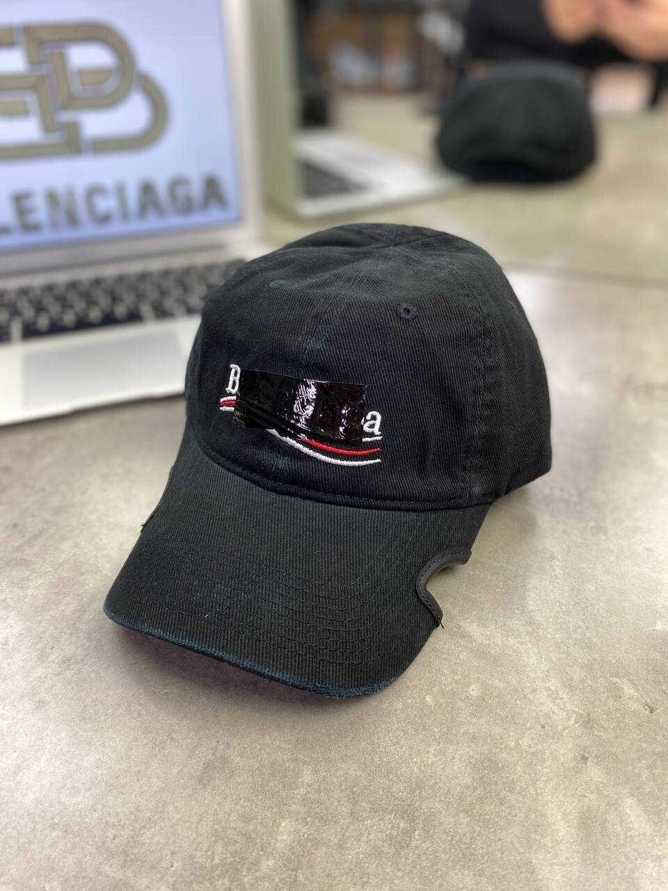 Чорна кепка Balenciaga кепка з вишивкою Баленсіага бейсболка gu579 від компанії Artiv - Інтернет-магазин - фото 1
