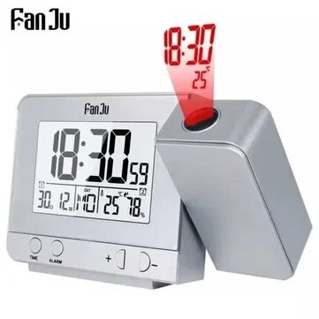 Цифровий годинник FanJu FJ3531 з проекцією, термометром, гігрометром від компанії Artiv - Інтернет-магазин - фото 1