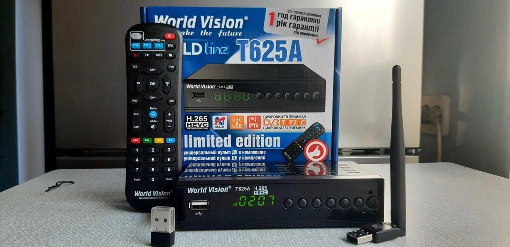 Цифровий Т2 тюнер World Vision T625А+Youtube+Megogo+WiFi адаптер IPTV від компанії Artiv - Інтернет-магазин - фото 1