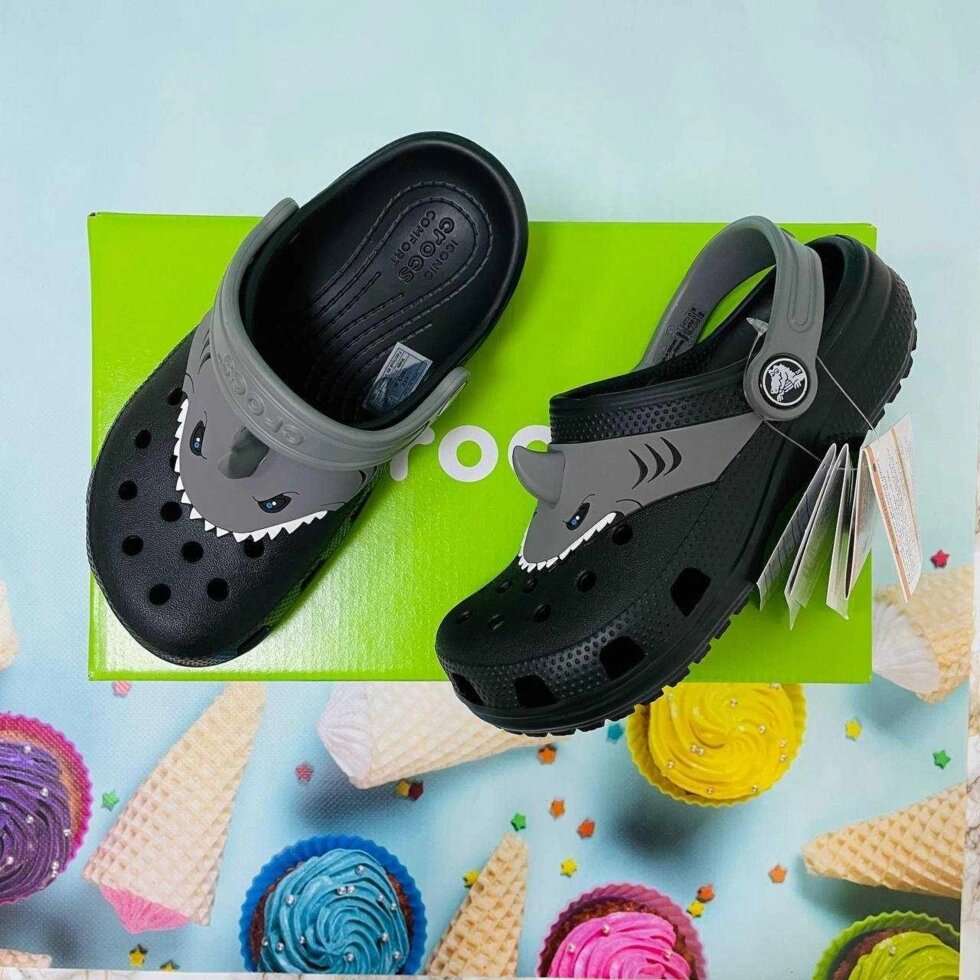 Crocs classic shark black C7, C8, C9, C10, C11, C12, J1, J2, J3 від компанії Artiv - Інтернет-магазин - фото 1