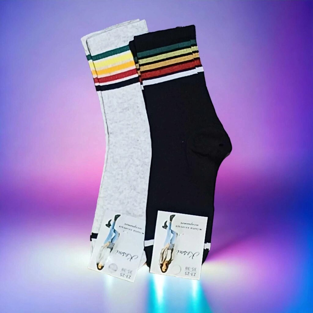 Демісезонні шкарпетки жіночі Rainbow Pride 23-25 р. високі від компанії Artiv - Інтернет-магазин - фото 1