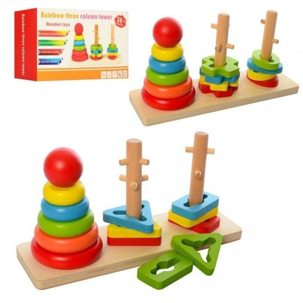 Дерев'яна логічна пірамідка Best Toys 39149, ключики від компанії Artiv - Інтернет-магазин - фото 1