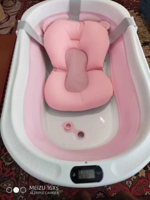 Дитяча ванна складна, рожева з вбудованим теромометром Bathtub від компанії Artiv - Інтернет-магазин - фото 1