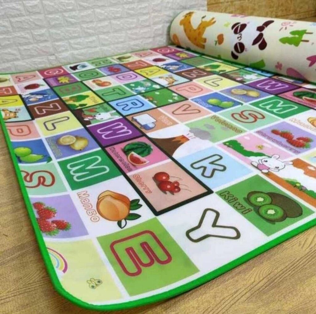 Дитячий ігровий килимок, бебіпол, килимок двосторонній м'який, 180x120 від компанії Artiv - Інтернет-магазин - фото 1