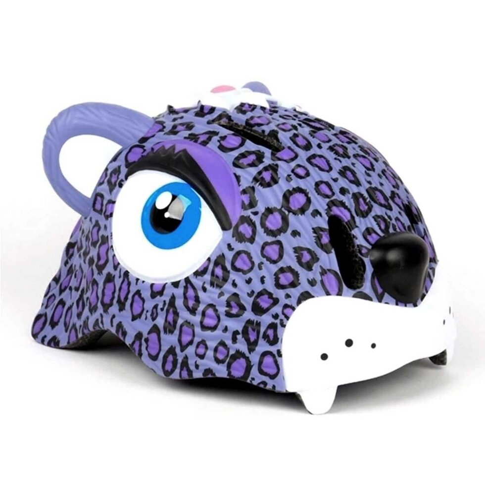 Дитячий шолом велосипедний Crazy Safety Пурпурний леопард від компанії Artiv - Інтернет-магазин - фото 1