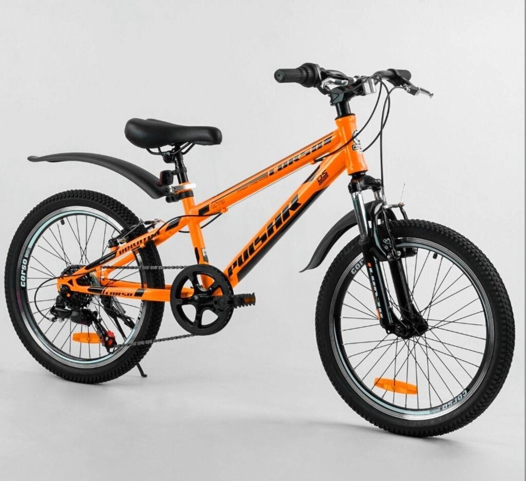 Дитячий велосипед 20 дюймів Спортивний CORSO «Pulsar» 7 швидкостей від компанії Artiv - Інтернет-магазин - фото 1