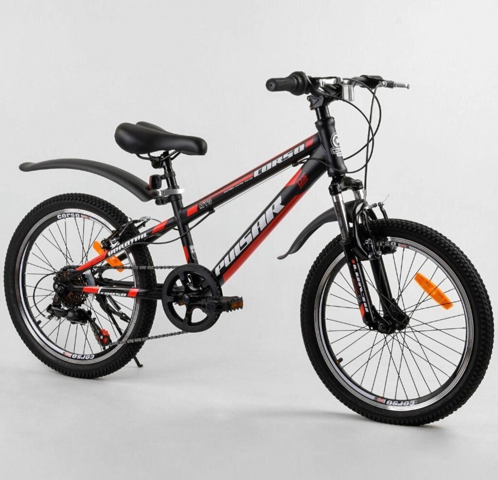 Дитячий велосипед Спортивний 7 швидкостей CORSO «Pulsar» 20 дюймів від компанії Artiv - Інтернет-магазин - фото 1