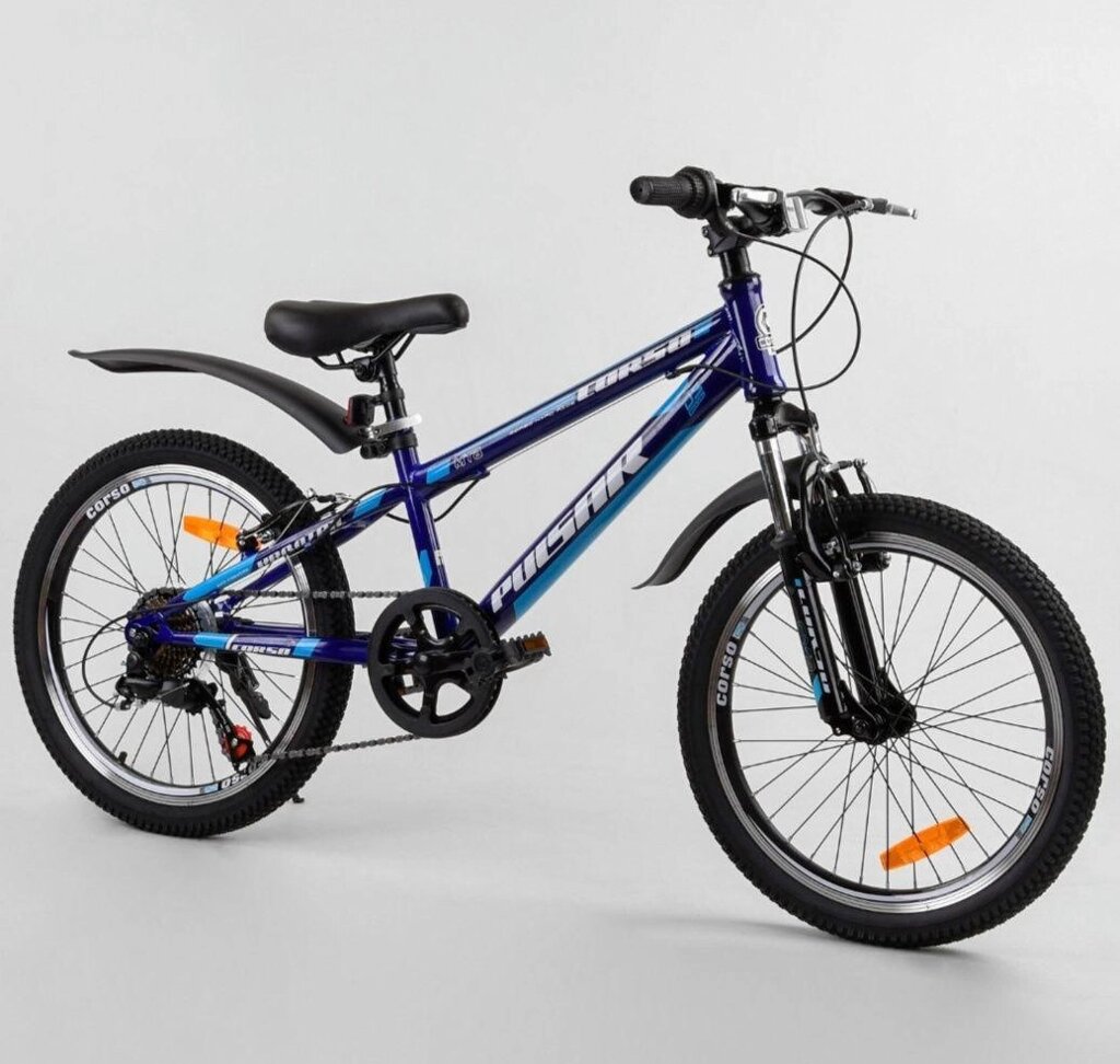 Дитячий велосипед Спортивний CORSO «Pulsar» 20 дюймів 7 швидкостей від компанії Artiv - Інтернет-магазин - фото 1