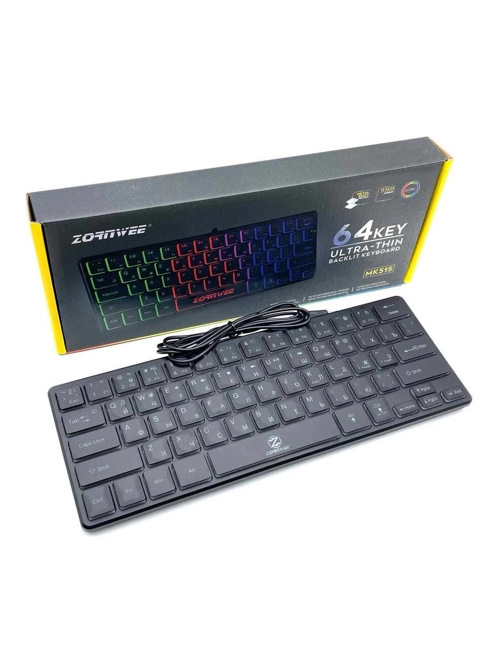Дротова ігрова клавіатура ZORNWEE ZE-515 з RGB підсвічуванням USB від компанії Artiv - Інтернет-магазин - фото 1