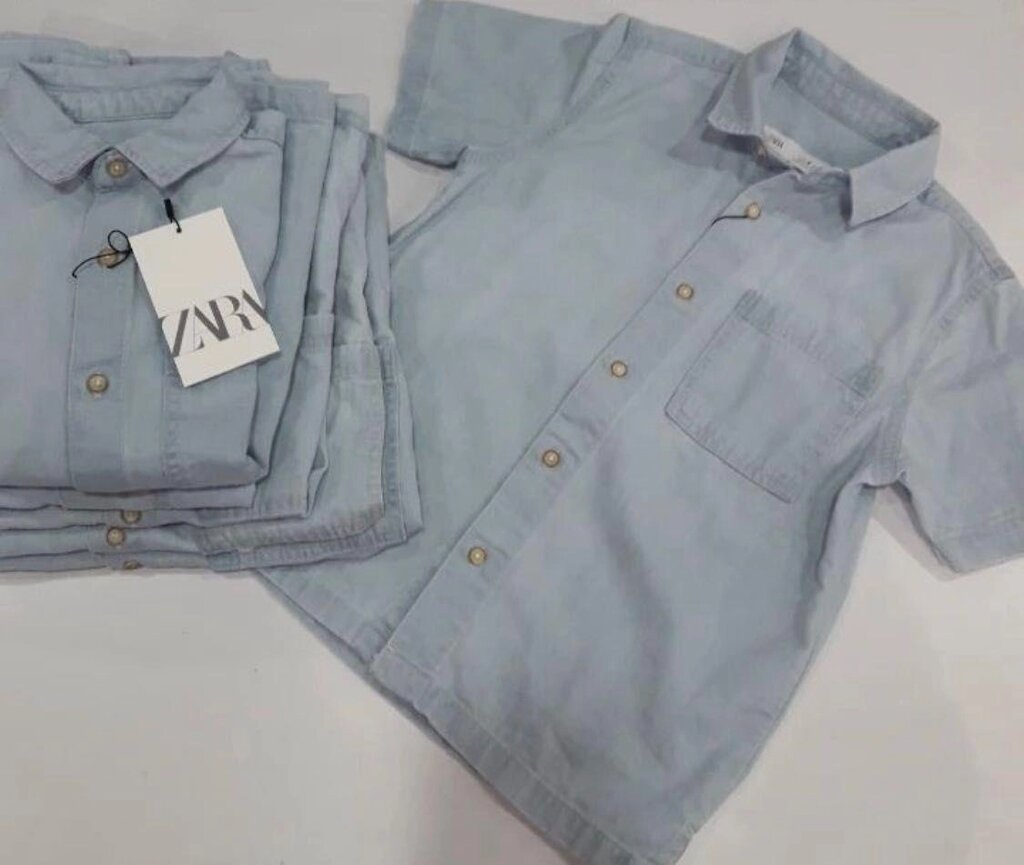 Джинсова шведка футболка Zara тонкий бавовна від компанії Artiv - Інтернет-магазин - фото 1