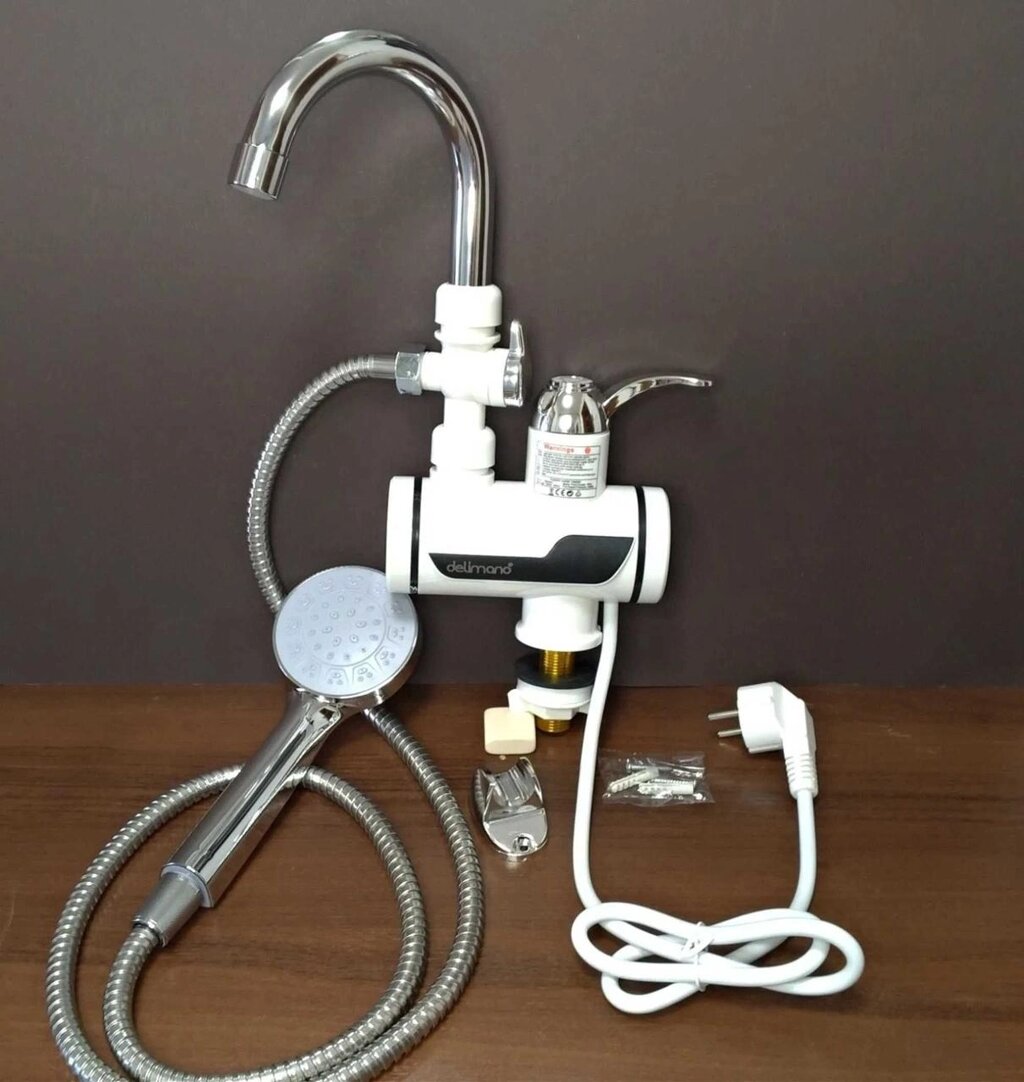 Електричний водонагрівач delimano з душем 2 підключення від компанії Artiv - Інтернет-магазин - фото 1
