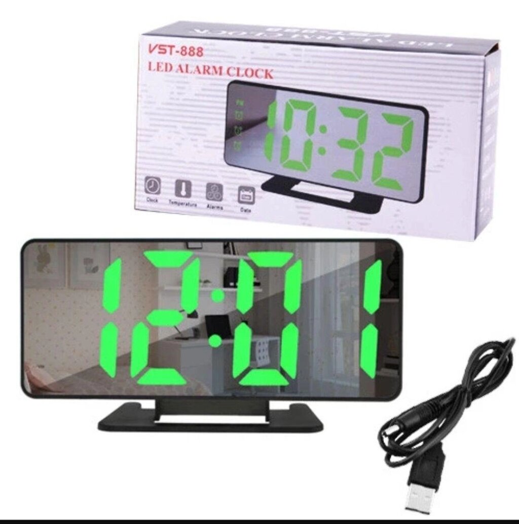 Електронний годинник із будильником VST 888 дзеркальний від компанії Artiv - Інтернет-магазин - фото 1