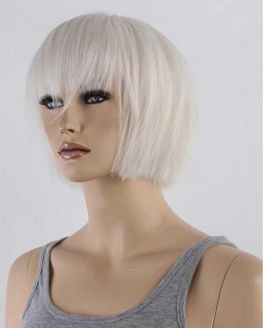 Falamka Стильний білий прямий короткий жіночий перука Боб від компанії Artiv - Інтернет-магазин - фото 1