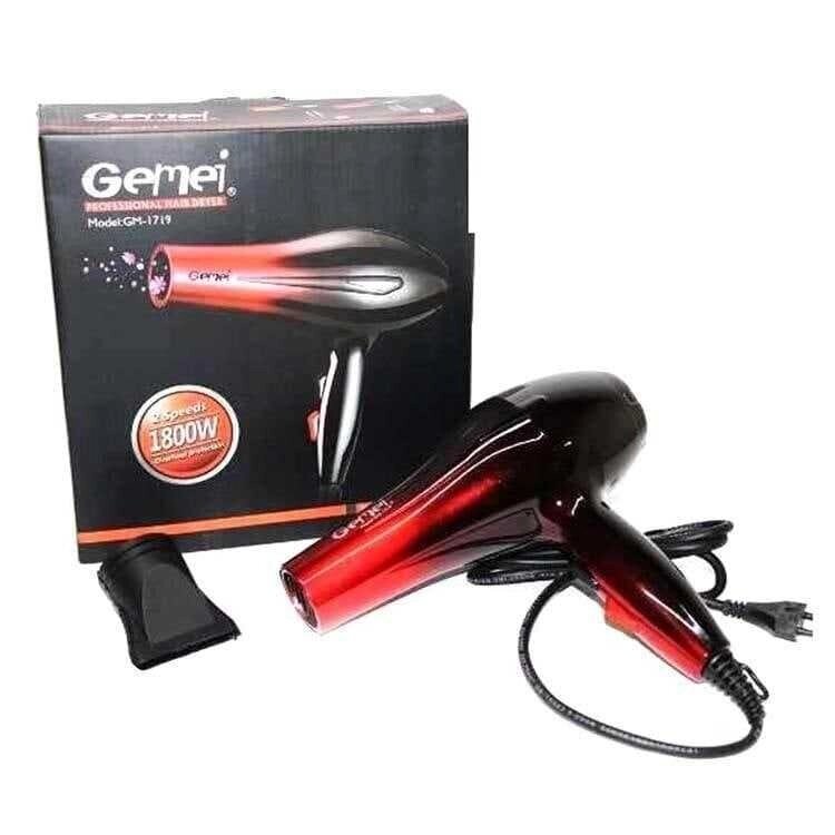 Фен професійний для сушіння волосся Gemei GM-1719 1800W від компанії Artiv - Інтернет-магазин - фото 1