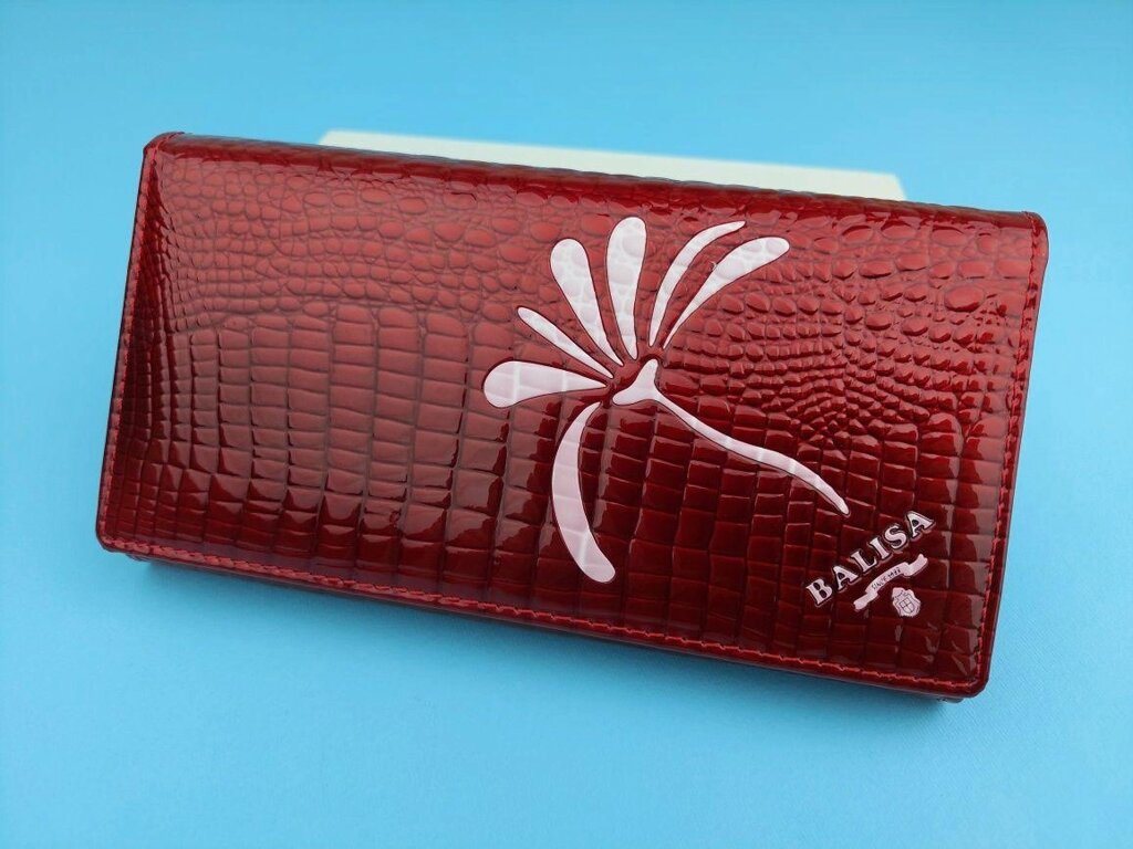 Гаманець жіночий Balisa гаманець жіночий шкіряний лаковий червоний від компанії Artiv - Інтернет-магазин - фото 1