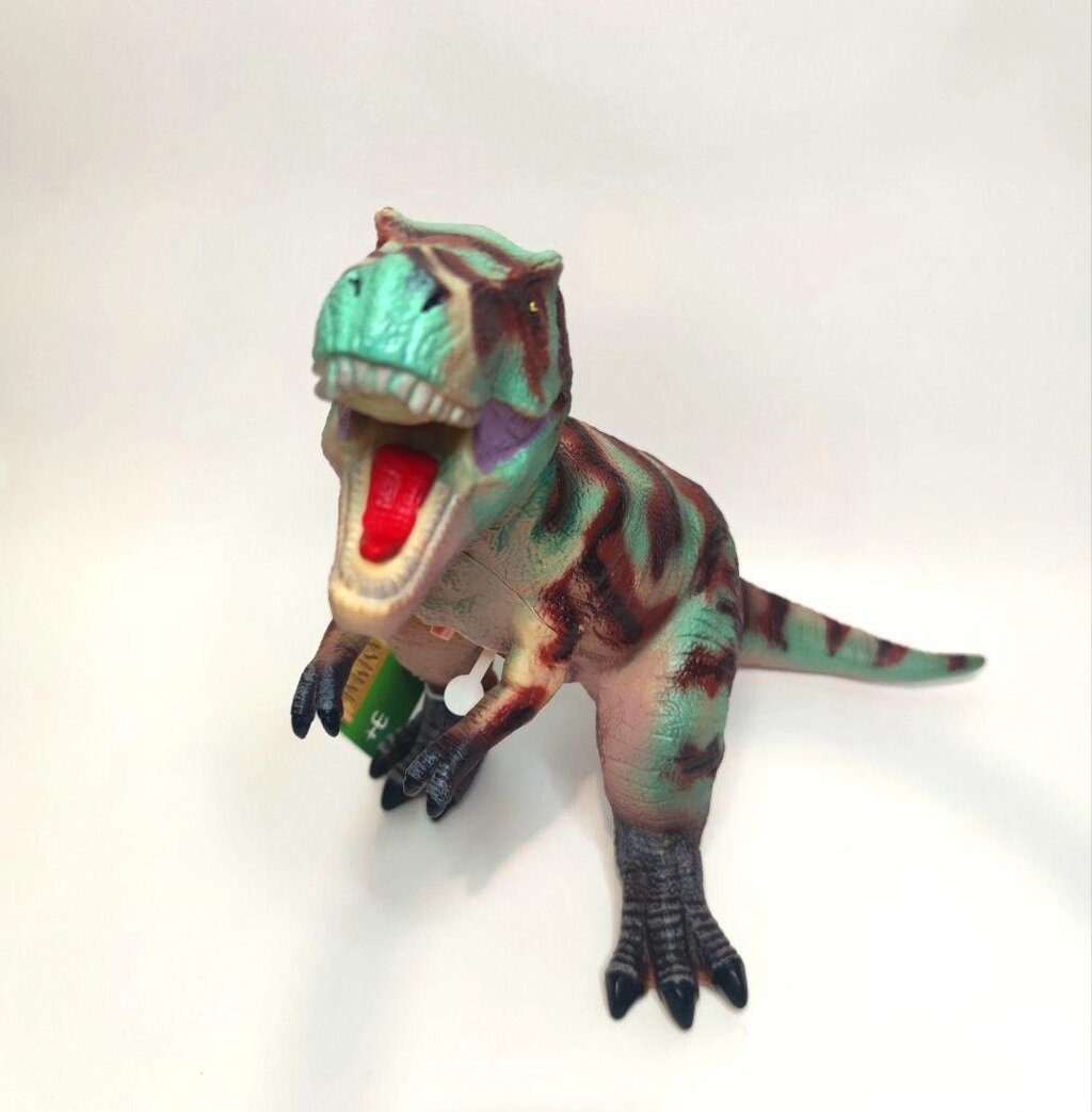Іграшка Динозавр резиновий, 41 см, звукові ефекти, колір червоний від компанії Artiv - Інтернет-магазин - фото 1