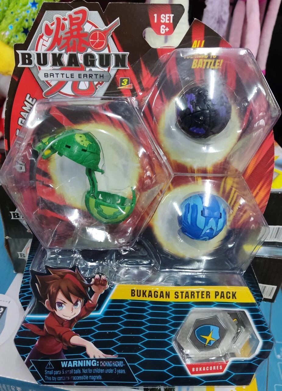 Ігровий набір з 3шт Бакуганів Bakugan Battle Planet Starter Pack від компанії Artiv - Інтернет-магазин - фото 1