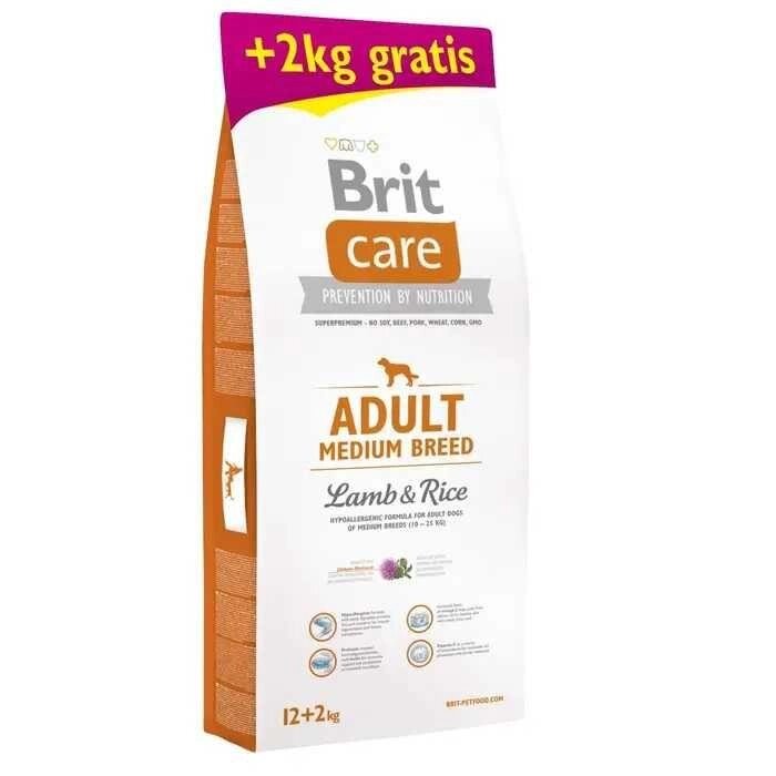 Їжа для собак Brit Care Adult Medium Breed Lamb 12+2кг (14кг) від компанії Artiv - Інтернет-магазин - фото 1