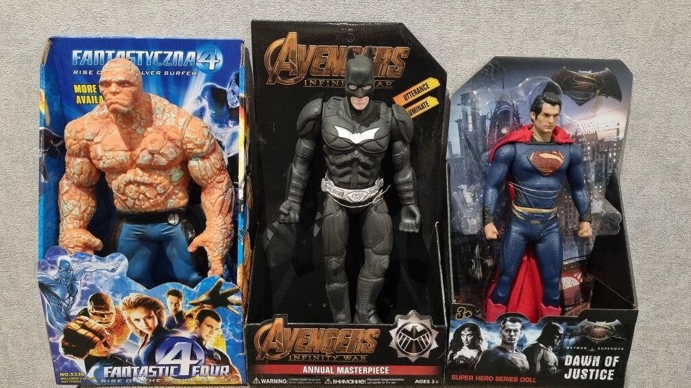 Колекційні фігурки Супергероїв: Бетмен, Суперпермен, Пісочний ч-к 35 см. від компанії Artiv - Інтернет-магазин - фото 1