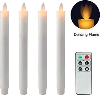 Конічні безполум&#x27, яні свічки Fanna White з рухомим полум&#x27, ям від компанії Artiv - Інтернет-магазин - фото 1