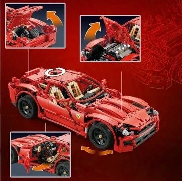 Конструктор Decool 33007 Technic Червоний спорткар Ferrari, 1441 деталі від компанії Artiv - Інтернет-магазин - фото 1