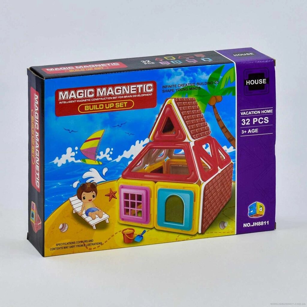 Конструктор магнітний Magic magnetic Будиночок 32 деталі від компанії Artiv - Інтернет-магазин - фото 1