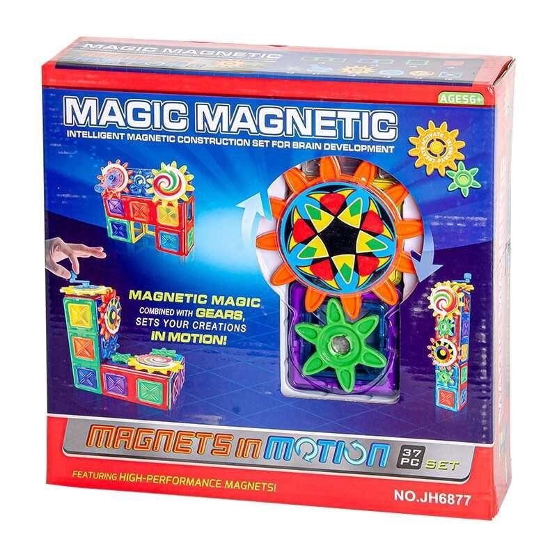 Конструктор магнітний з шестірнями Magic Magnetic 37 деталей від компанії Artiv - Інтернет-магазин - фото 1