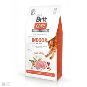 Корм для котів brit care cat grain-free indoor ANTI-stress 2кг