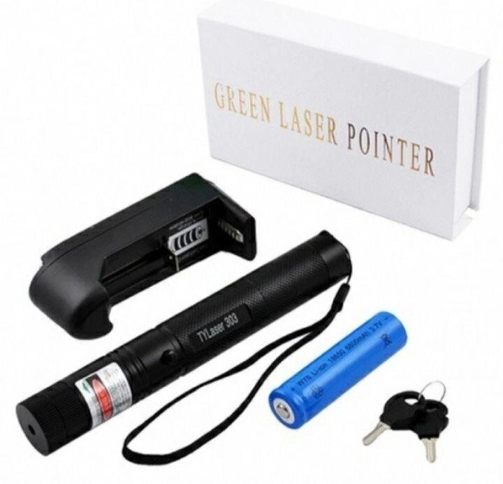 Лазерна указка Green Laser Pointer 303 Лазер. від компанії Artiv - Інтернет-магазин - фото 1