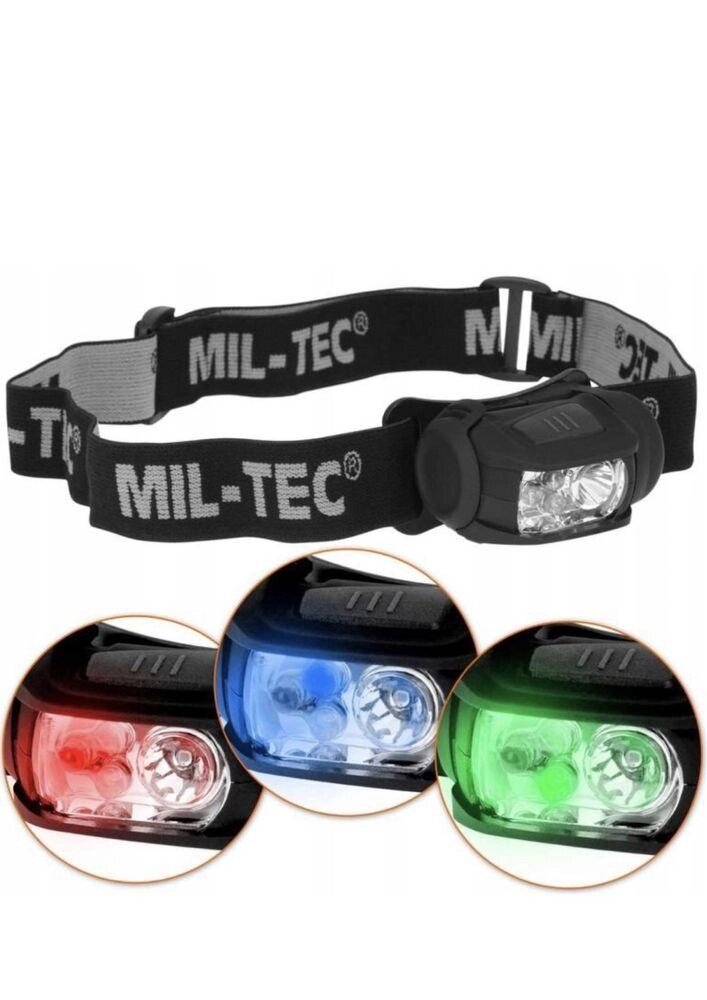 Ліхтар налобній Mil-tec (Мілтек) 4 Led LUXEON / Ліхтар налобний 4 кольори від компанії Artiv - Інтернет-магазин - фото 1