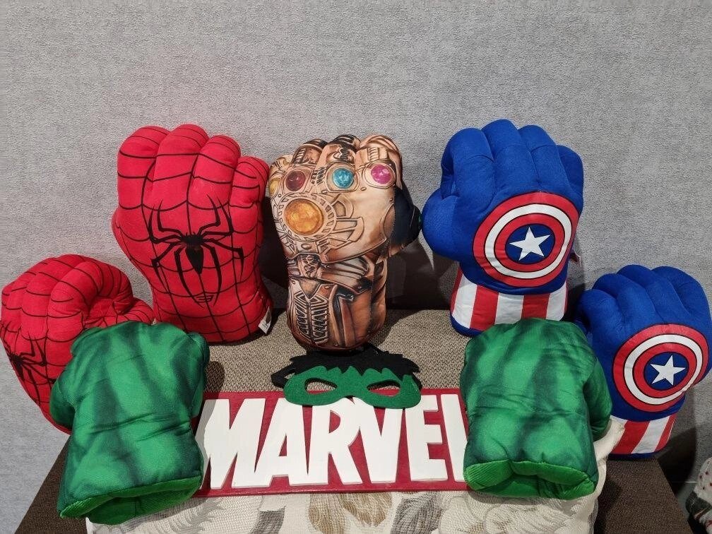 М'які рукавички, кулаки: Халк, Спайдер, Танос, Капітан Америка. від компанії Artiv - Інтернет-магазин - фото 1