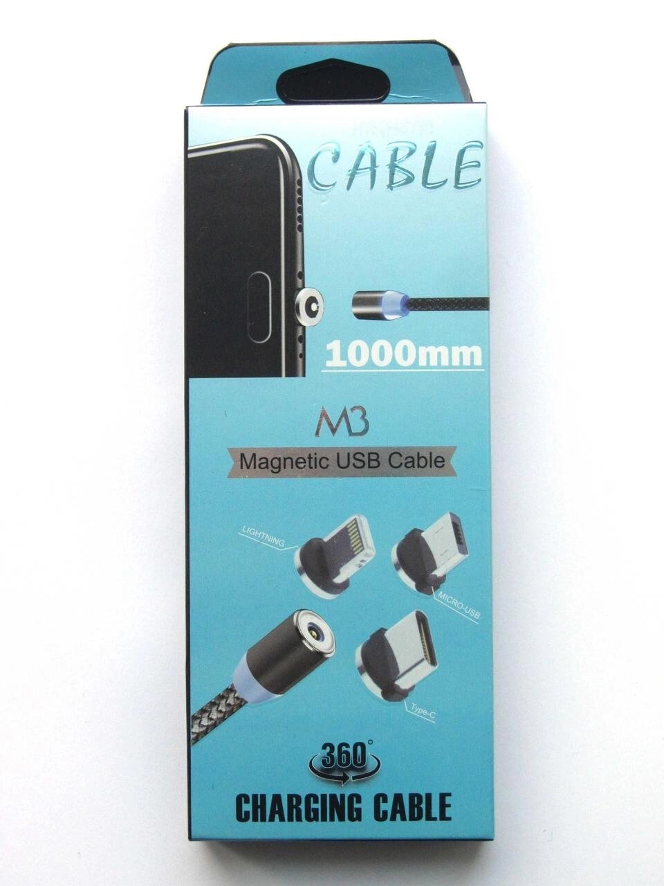 Магнітний зарядний кабель М3 3 в одному USB type-C MicroUSB і Lightning від компанії Artiv - Інтернет-магазин - фото 1