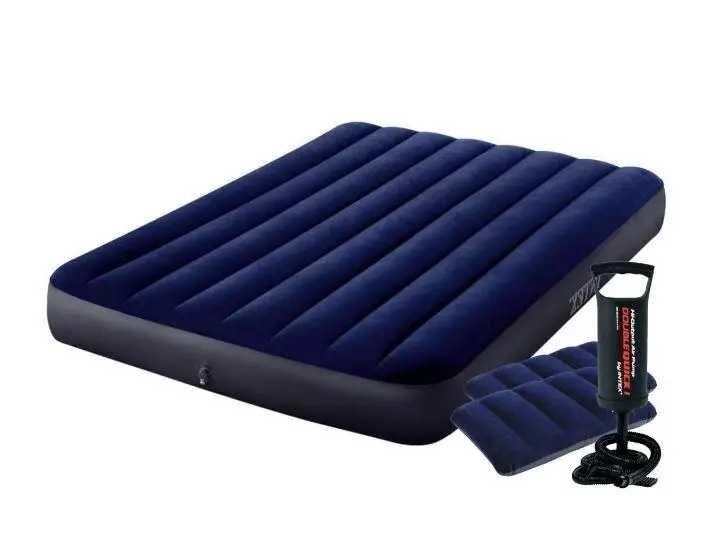 Матрац надувний Intex з подушками та ручним насосом 152-203-25 см від компанії Artiv - Інтернет-магазин - фото 1