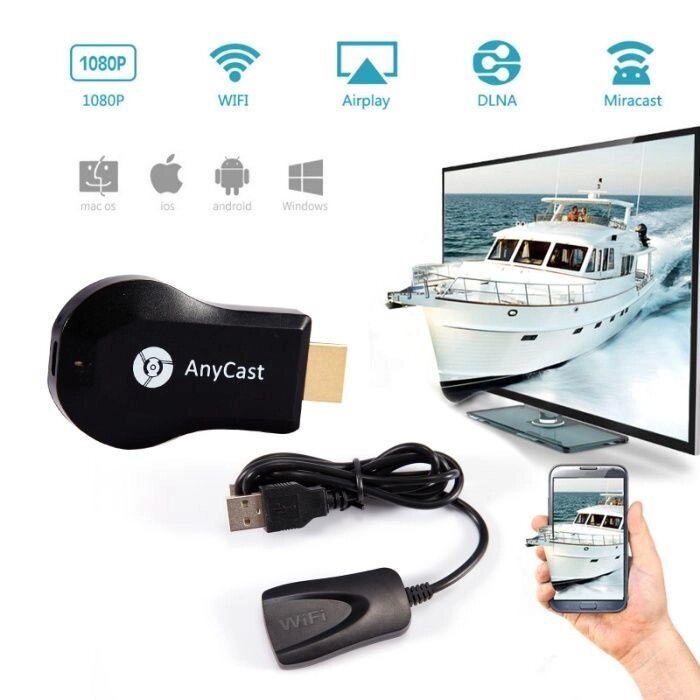 Медіаплеєр Miracast, приставка Smart TV AnyCast M9 Wi-Fi HDMI ресивер від компанії Artiv - Інтернет-магазин - фото 1