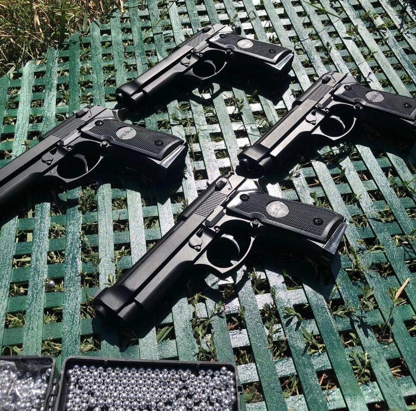Металевий пістолет Берета M-92FS Max Damage на пульках 6мм від компанії Artiv - Інтернет-магазин - фото 1