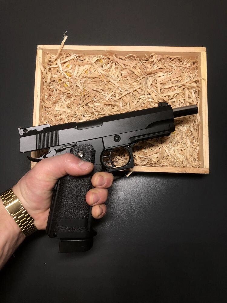 Металевий пістолет Colt Hi-Capa Pro Galaxy G6 на кульках від компанії Artiv - Інтернет-магазин - фото 1