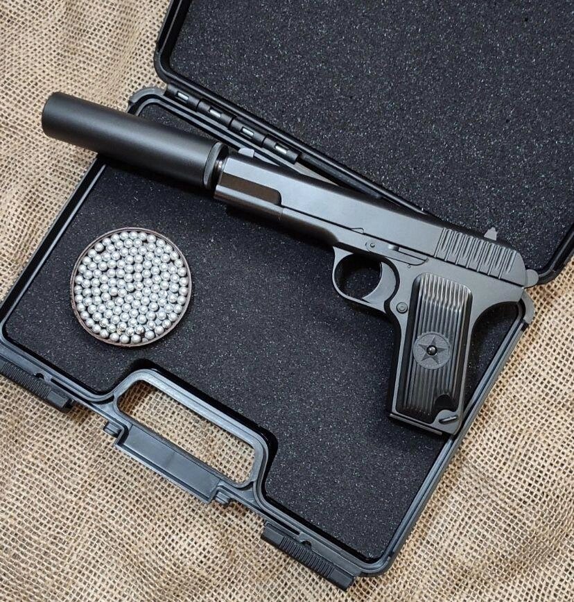 Металевий пістолет з глушником ТТ Galaxy G33 на пульках пластик +2000 від компанії Artiv - Інтернет-магазин - фото 1