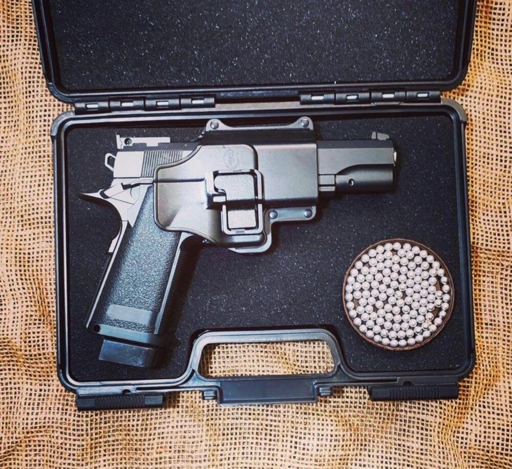 Металевий пістолет з кобурою Іграшковий Кольт Hi-Capa PRO Galaxy G6+ від компанії Artiv - Інтернет-магазин - фото 1