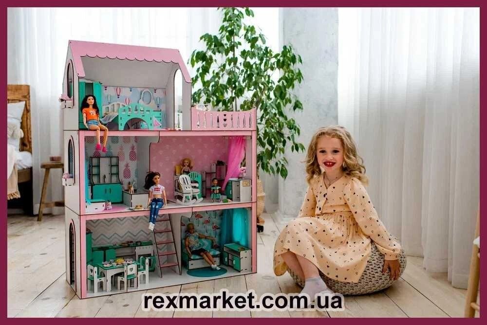 Метровий будинок для ляльок NestWood та меблі ляльковий будинок Барбі ЛОЛ від компанії Artiv - Інтернет-магазин - фото 1