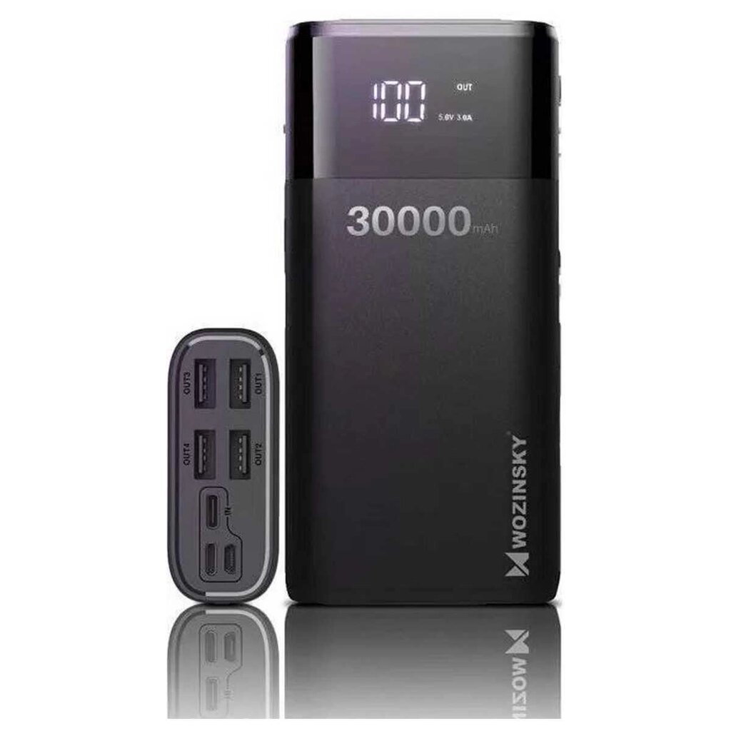 Мобільна батарея, powerbank Wozinsky 30000mAh 4 x USB LCD WPB-001BK від компанії Artiv - Інтернет-магазин - фото 1